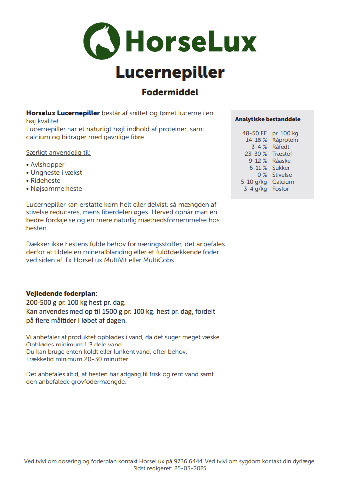 Lucernepiller 15 kg